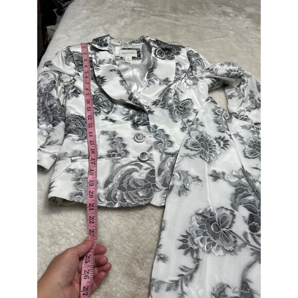 White House Black Market Floral Blazer & Pencil Skirt Set Elegant Formal Wear Wh - Picture 6 of 12